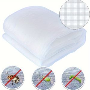HDPE Insect Netting 60 Mesh 182.88x274.32cm Transparent Plant Protection Netting for Garden Greenhouse Vegetables Fruits Blueberries - Insect Control Barrier No Electricity Needed