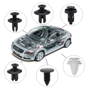 Bộ 100 ốc vít nhựa cho tấm chắn bùn  gắn cản và lòng dè các dòng xe ô tô chốt giữ đẩy thân xe đinh tán kèm dụng cụ tháo đa năng
