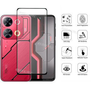 2 in 1 Itel P65 Screen Protector+ Protector Full Cover Full Glue ItelP65 Itel P 65 Tempered Glass Film Protection With Camera Flim Protection