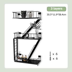 4 Layer Fire Escape Wall Shelf Trinket Shelf Action Figure Display Rack Kitchen Spice Racks DIY Install Floating Staircase Wall Staircase Shaped Shelving for Home Office Kitchen