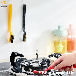 Vision 3Pcs Gas Stove Cleaning Brush Range Hood Surface Cleaning Brush Rust Paint Remove Strong Brush Durable Multi-functional Cleaning Brushes Steel Brush + Copper Brush + Nylon Brush