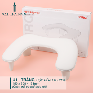 Gối kê tay làm nail SNRQI H6 H8 U1 U2 chính hãng - Kệ kê tay đệm da PU làm móng cao cấp (tặng kèm thảm trải lưới)