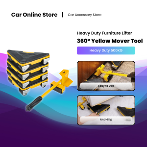 Heavy Duty Mover Tool Furniture Lifter 500KG 360° PP Wheel Strong Metal Frame Cabinet Moving Tools Alat Pindah Perabot