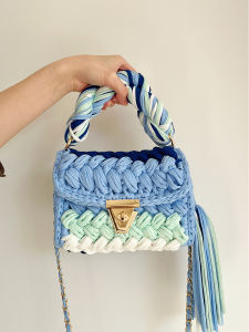 HyunA handmade woven bag crochet bag cross-border shoulder bag womens braided tote bag with tassels wholesale