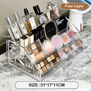 Premium Makeup Display Stand - Transparent Acrylic Rack for Lipstick & Perfume Storage
