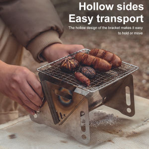 Rebrol [Hàng Có Sẵn] Bếp Nướng Ngoài Trời Gấp Gọn Bếp Nướng BBQ Có Thể Tháo Rời Bằng Thép Không Gỉ Bếp Than Di Động Bếp Nướng Nấu Ăn Để Cắm Trại Du Lịch Dã Ngoại