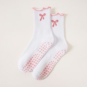 Women Pilates Socks Non Slip Grip Socks Breathable Yoga Socks Sweat Absorbent Comfort Sports Socks for Fitness Workout