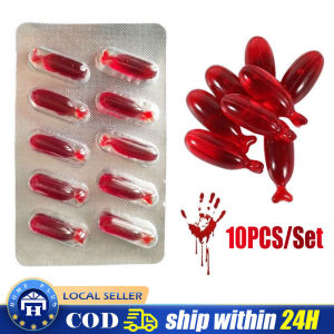 10pcs Halloween Fake Blood Capsule Plasma Pills Vampire Horror Funny Joke Prank