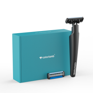 Colorlamb Manual Razor for Men 1 Handle + 2PCS 3 Blades Replacement Heads for Man Barber Shaving Hair Removal Long Handle Shaver