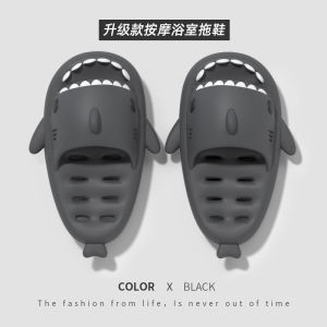 Free Shipping Fishbone Hollow-Out Bathroom Slippers For Women Summer Non-Slip Quick-Dry CoupleS Thick-Soled Bathing Sandals MenS Shark EVA Slippers