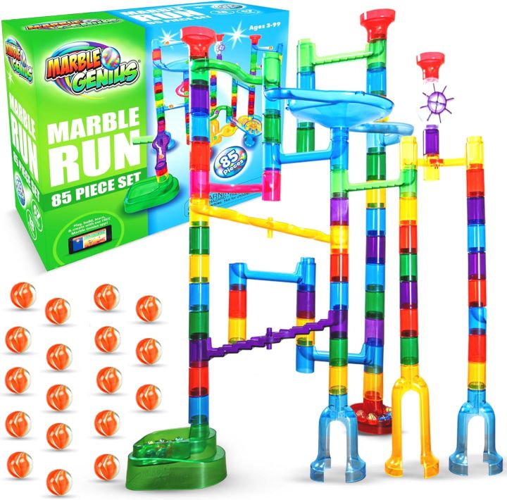 Marble Genius Marble Run Maze Track Toys 85 pcs, Board Games for Kids  aged 4-12, Toys for s, Teens and Toddlers, (67 Translucent Marbulous Pieces  18