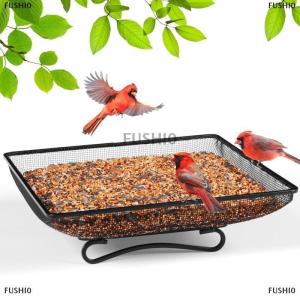[COD] FUSHI0 Chim Hoang Dã feeders vuông mặt đất khay Bird Feeder kim loại lưới bát công suất cao mặt đất động vật ăn khay thức ăn vật nuôi nguồn cung cấp