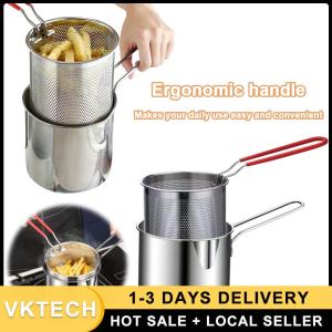 Stainless Steel Deep Frying Pot with Strainer 4L Non-Stick Surface for Effortless Cooking and Cleaning