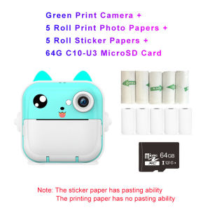 Trẻ Em In Hình Camera Máy In Nhiệt Màn Hình IPS 2.4 Inch Kid Máy Ảnh Kỹ Thuật Số Hỗ Trợ Thẻ TF Nhỏ Tay Cầm Chơi Game