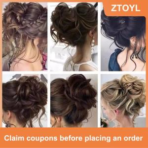 【ZTOYL】 Tổng hợp xoăn Bun lộn xộn Claw chignon Clip đàn hồi tóc scrunchies hairpieces Donut updo tóc miếng đối với phụ nữ