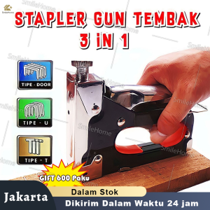 Staple Gun/Staples Tembak 3 in 1 Chromium molybdenum Bisa 3 Jenis Staples /Alat Perkakas