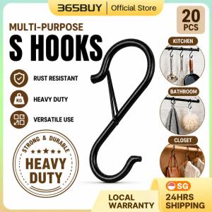 [SG] S Hook Stainless Steel Hanging Rack For Cups Clothes Bags Towels Plants Kitchen Bathroom Railing Shape Hook