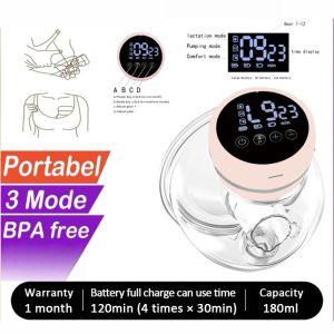 SOLOMONWF ความจุ 180 มล. ปั๊มนมไฟฟ้า บูรณาการอย่างชาญฉลาด นวดไม่เจ็บปวด ปั๊มนมเงียบ ปั๊มที่สวมใส่ได้ แรงดูดสูง ปั๊มนมแบบแฮนด์ฟรี คุณแม่ที่ทำงาน