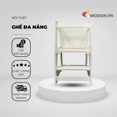 Ghế đứng bếp cho bé ghế rửa tay làm bàn học đa chức năng MODUN.VN ghế gỗ cao cấp mdf chống ẩm.