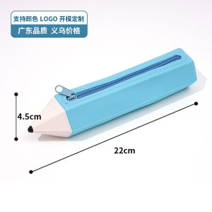 Aoduoyaya Large Capacity Silicone Pencil Case Pencil-Shaped Zipper Stationery Organizer Gift for Students