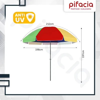 PIFACIA Paket Meja Lipat Bazar Portable Lubang Payung 180cm Tenda Jualan Jumbo Paket Meja Payung Jualan