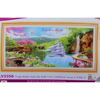 Tranh thêu chữ thập Thuận buồm xuôi gió LV3356 ngọc thịnh