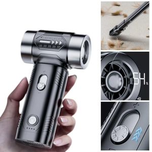 HCHC MALL 100000 vòng/phút Quạt Turbo Mini Siêu Mạnh Động cơ không chổi than 4500Pa Máy hút bụi cầm tay Quạt hút cầm tay Sạc di động Máy thổi bụi điện Cắm trại ngoài trời