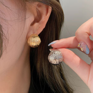 Exaggerated Design Brushed Metal Earrings Korean Fashion Jewelry Simple Accessories For Woman Girls
