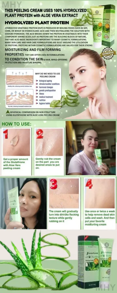 GLUTATHIONE WITH ALOE VERA PEELING CREAM 100%AUTHENTIC MELASMA/WRINKLES  /SKIN DARK SPOT