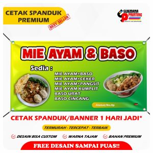 Cetak Spanduk Mie Ayam Spanduk Bakso Free Desain