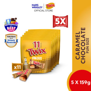 TWIX® Caramel Chocolate Cookie Bar Funsize 159g | Imported Chocolates [Bundle of 5] | Chocolate Bundle for Christmas Gift Ideas