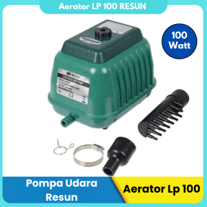 Pompa Udara Aerator Resun LP-100 100W Warna Hijau untuk Akuarium dan Kolam Ikan mesin gelembung pompa udara