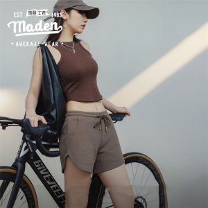 MADEN brand work style womens youth beach vacation 2024 summer new waffle shorts running fitness casual pants slimming wide leg pants loose drawstring hot pants sports pants