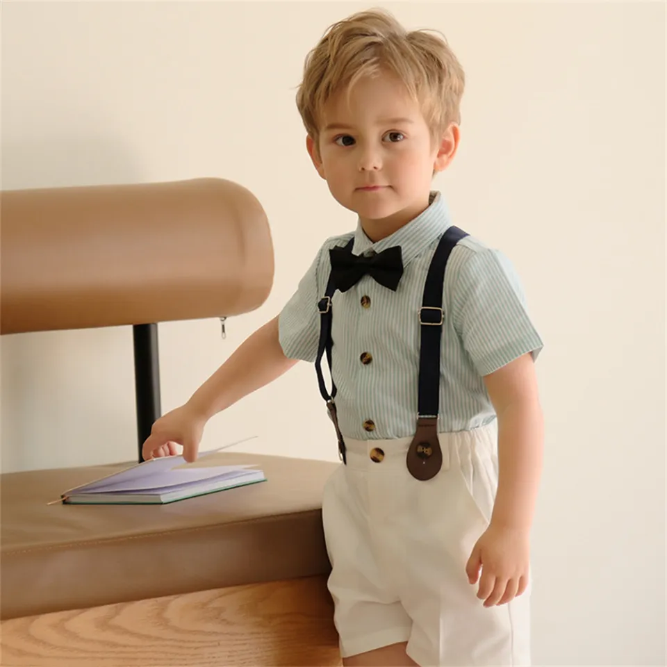 Baby boy clearance white suspender outfit