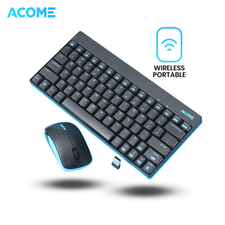 Acome Keyboard & Mouse Wireless Portable Garansi Resmi 1 Tahun AKM2000