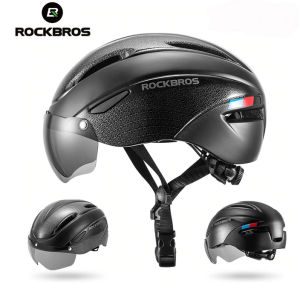 SG Delivery RockBros Helmet Cycling Helmet Bicycle helmet with google cycling helmet with visor