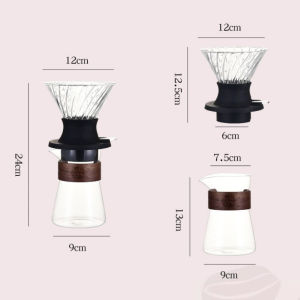 Manual Coffee Maker Set Hand Grinder Glass Carafe Dripper Filter Home Kitchen Pour Over Sharing