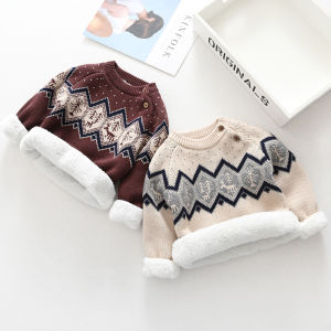 DIIMUU Kids Fashion Boys Girls Clothing Sweaters Toddler Baby Clothing Warm Tops 1-6Y