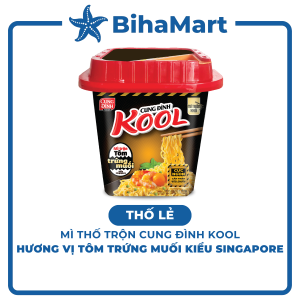 [THỐ LẺ] - AFOTECH - Mì thố trộn Cung Đình Kool hương vị Tôm trứng muối Mì trộn trứng muối Cung Đình Kool (90g/thố)