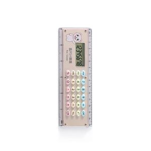 MELODI Ultra-thin Straight Ruler With Calculator 8 Digit 15cm Students Measuring Ruler Kawaii Stationery Drawing Tool Office