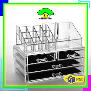 MI-K161 Rak Kosmetik 4 Laci Storage Box Cosmetic Organizer / Rak Lipstik Transparan / Rak Make Up