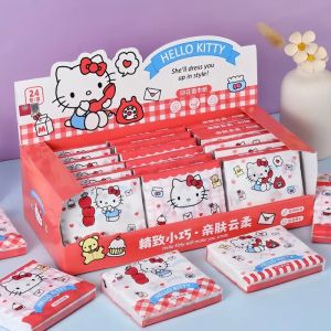 Kawaii Sanrio Hello Kitty My Melody Cinnamoroll Printed Paper Student Pouch Portable Tissue Napkin Paper Towel Stationery Gift