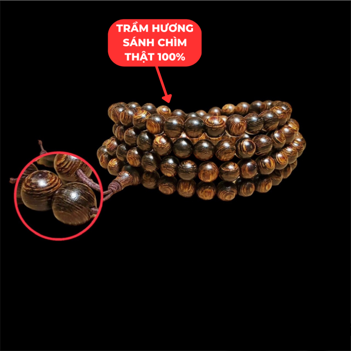 [CHÍNH HÃNG] Vòng Trầm Sánh Chìm 108 Hạt - Chuỗi Trầm Hương Thiên Trầm ...