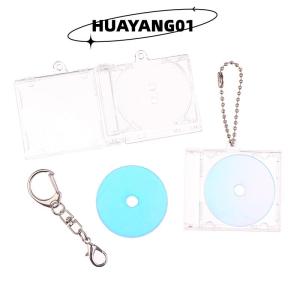 HUAYANG01 [HOT FASHION] 1set Mini NFC Functional CD Disc Case Key Chain Peripheral Commemorative Album Key Holder For DIY Backpack Pendant