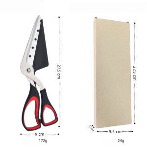 Quivlox 2 In 1 Pizza Scissors Stainless Steel Detachable Kitchen Shears Cutter BBQ Grill Baking Gunting Kek