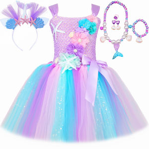 Công chúa Nàng tiên cá Váy cho cô gái Pastel Hoa Bữa tiệc sinh nhật Váy Tutu Halloween Trang phục Nàng tiên cá nhỏ cho Quần áo trẻ em2026