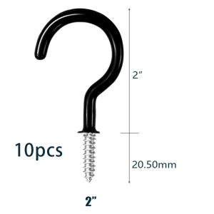 10Pcs 1inch 2inch Ceiling Screw Hook Vinyl Coated Screw-in Mug Hanger Cup Hooks