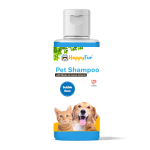 Happy Fur Pet Shampoo with Madre de Cacao Extracts 110mL - Apple Bubble Clean Baby Powder Strawberry scents.