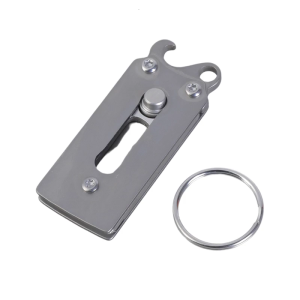 Multifunctional Tool with Retractable Peeler and Keychains Bottle Opener Keychains Accessory Metal Texture for Hiking