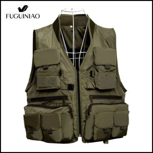 FUGUINIAO Fishing Vest Quick Dry Fish Vest Breathable Material Fishing Jacket Outdoor Sport Survival Utility Safety Waistcoat